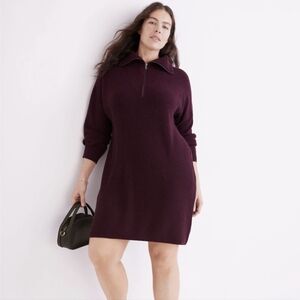 Madewell Ribbed Half-Zip Sweater Dress M